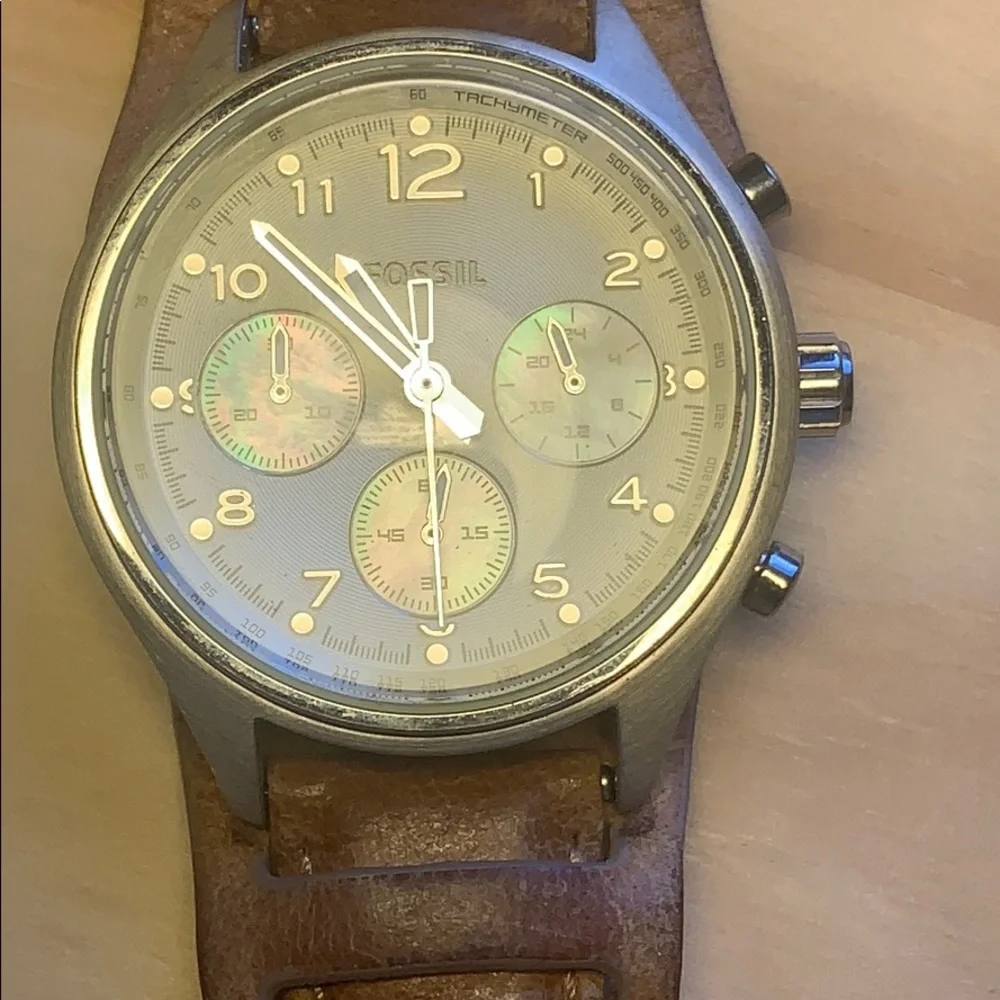 Fossil CH-2794 Chronograph watch w/orig. leather